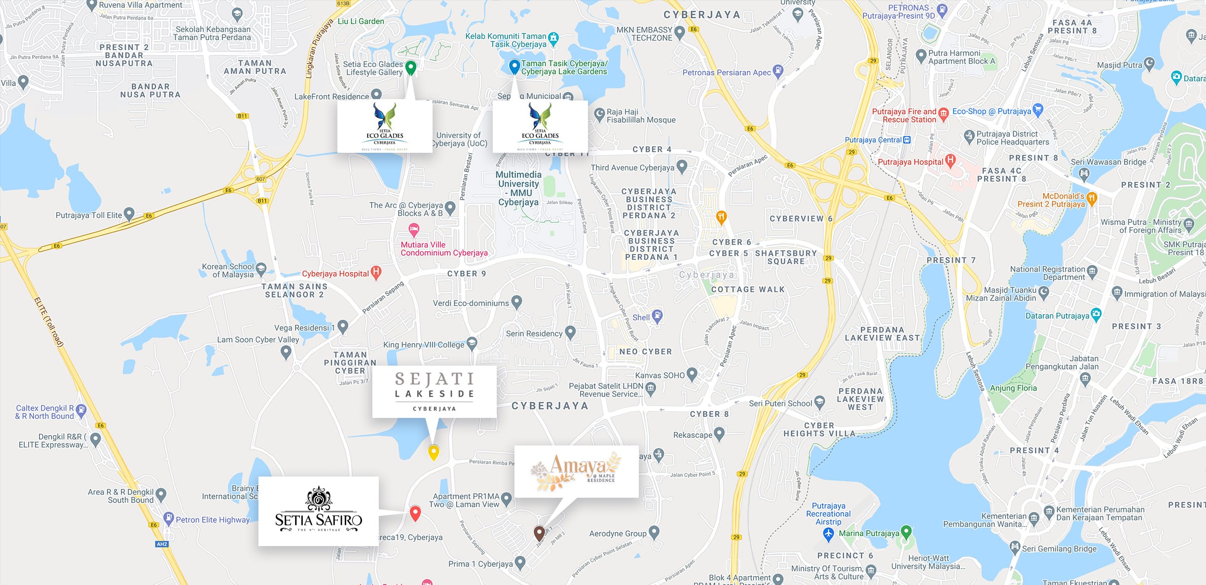 Cyberjaya Project Locations